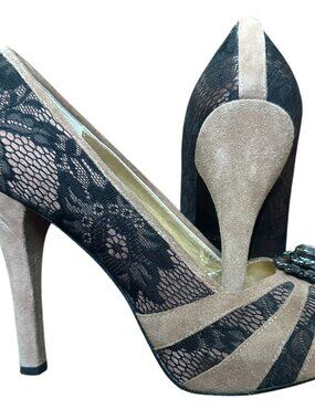 Hale Bob Beatrice Pumps – vintage inspired, unique multi-textured construction.